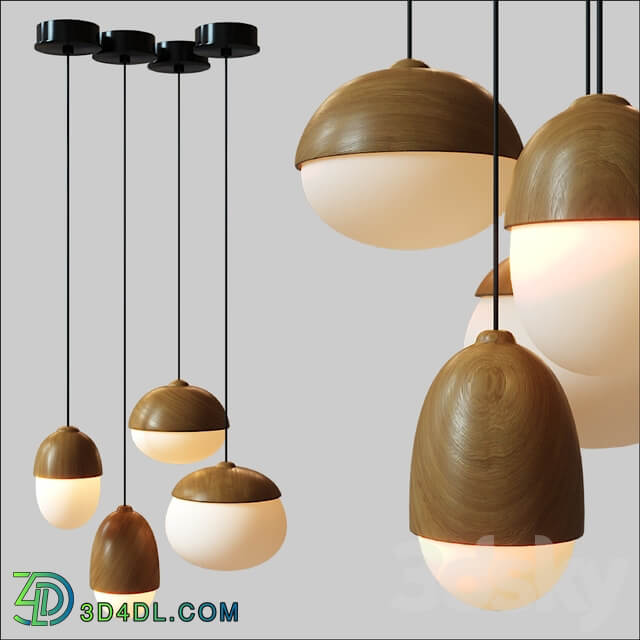 Modern Nodic Wood Acrylic Pendant Lamp Suspension Light Lighting Fixture DIY Pendant light 3D Models