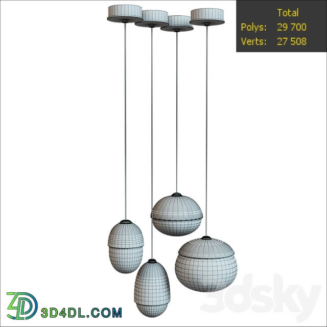 Modern Nodic Wood Acrylic Pendant Lamp Suspension Light Lighting Fixture DIY Pendant light 3D Models