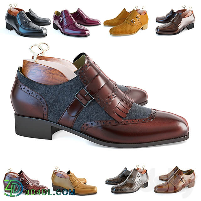 A set of men 39 s shoes for the hallway and wardrobe 3 Footwear 3D Models