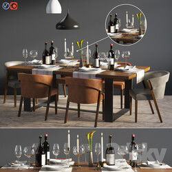Table Chair Dinning Set 04 
