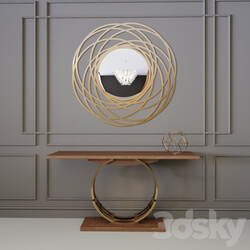 Rounded Console Mirror set 3D Models 