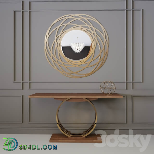 Rounded Console Mirror set 3D Models