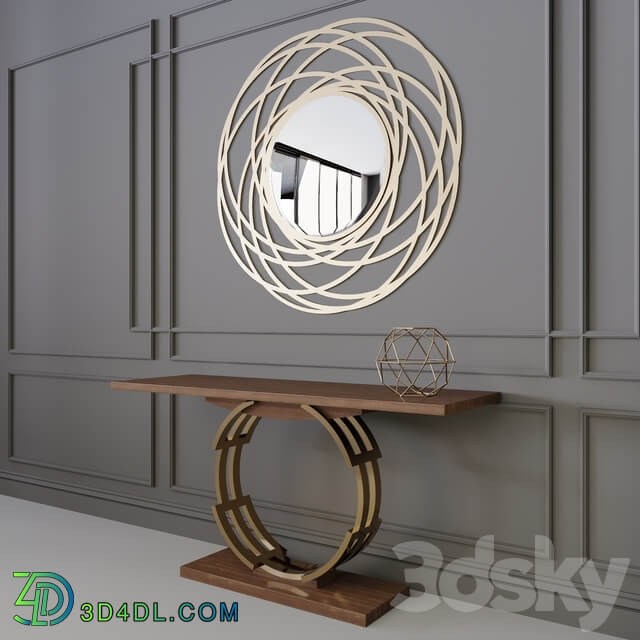 Rounded Console Mirror set 3D Models