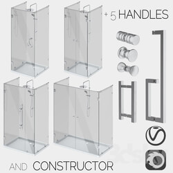 Glass shower cabins designer and a set of handles 