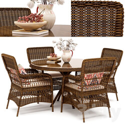 Table Chair Marie wicker chair and Grace dining table 