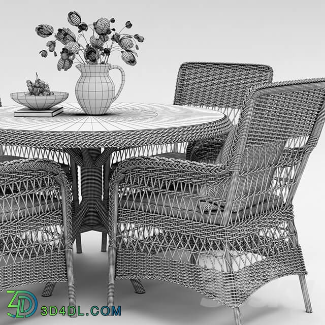 Table Chair Marie wicker chair and Grace dining table