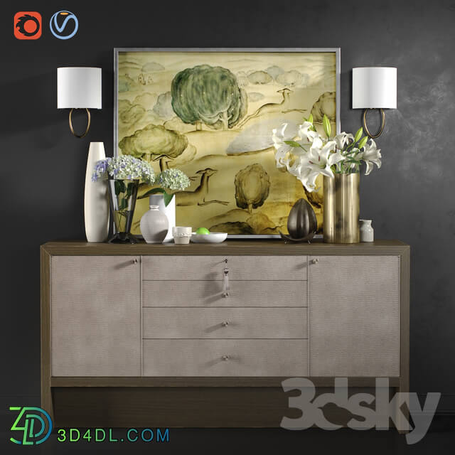 Sideboard Chest of drawer Chest of drawers Carmel Console with decor