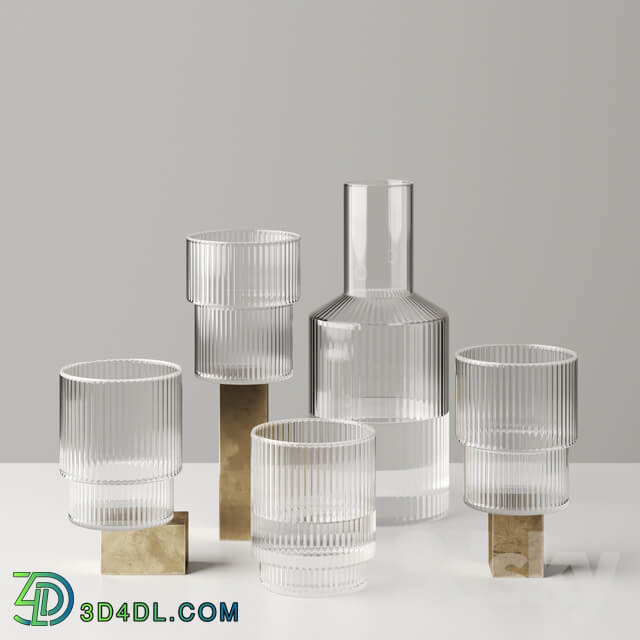 Ripple Glass and Carafe by Ferm living