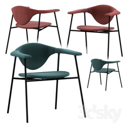 GUBI Masculo Chair with steel and base 4 legs 