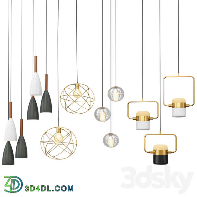 Four Hanging Lights 5 Pendant light 3D Models