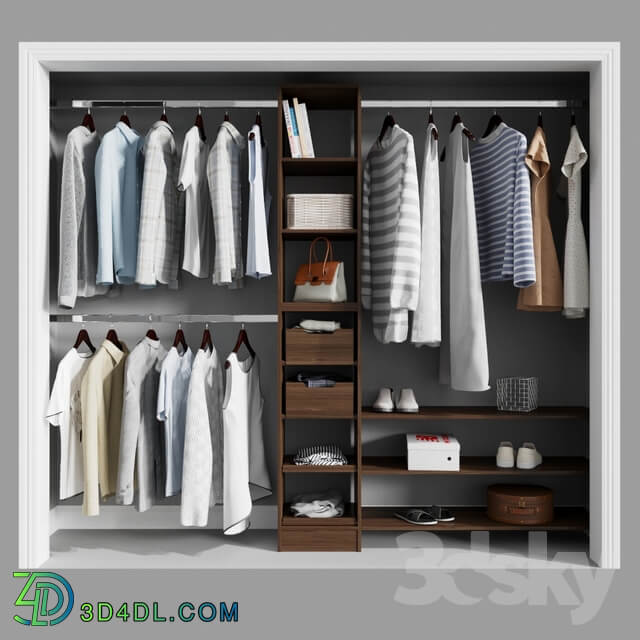 Wardrobe Display cabinets Melamine Reach In Closet Kit in Mocha