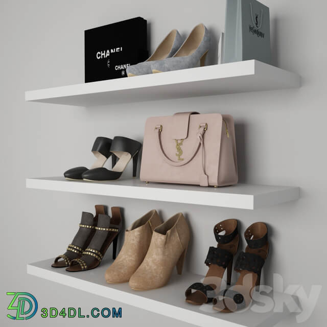 Set of women 39 s shoes I Women shoes Footwear 3D Models