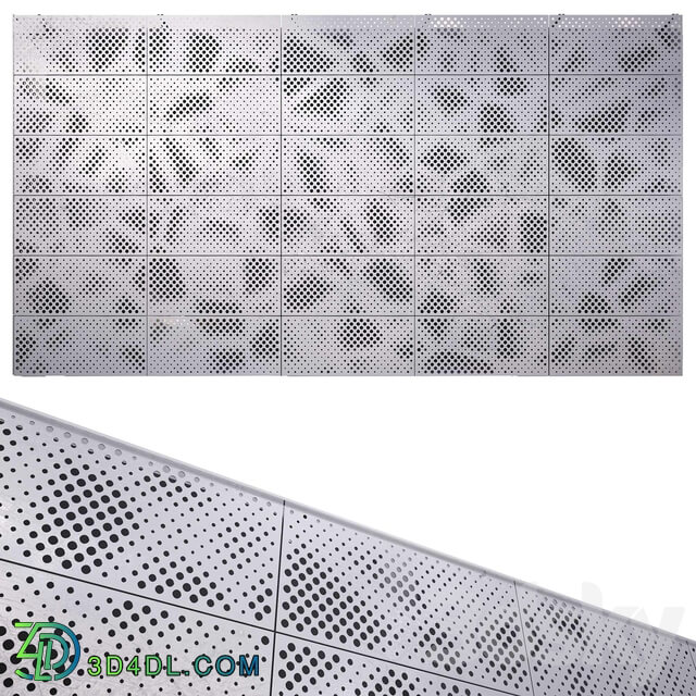 perforated metal panel N2 3D Models