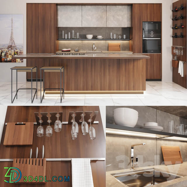 Kitchen Cocina Gamadecor roble torrefacto