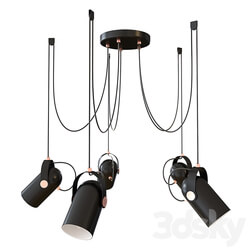 Suspended chandelier Favorit Ampolla 2007 5P Pendant light 3D Models 