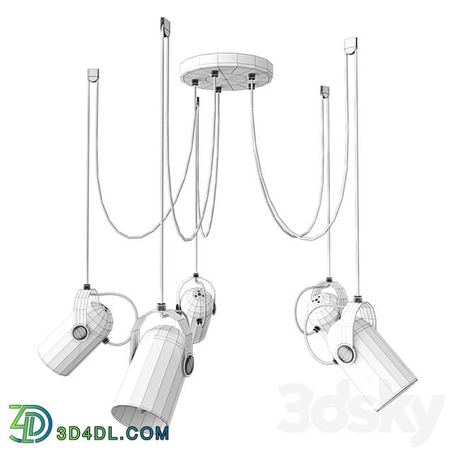 Suspended chandelier Favorit Ampolla 2007 5P Pendant light 3D Models