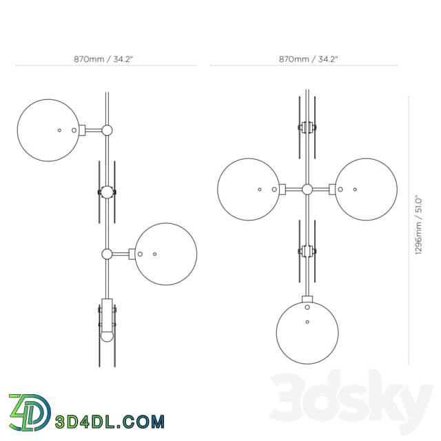 Nebulae Chandelier by Ross Gardam Pendant light 3D Models