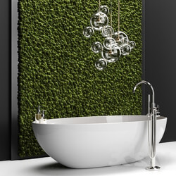 Bathroom set with moss 