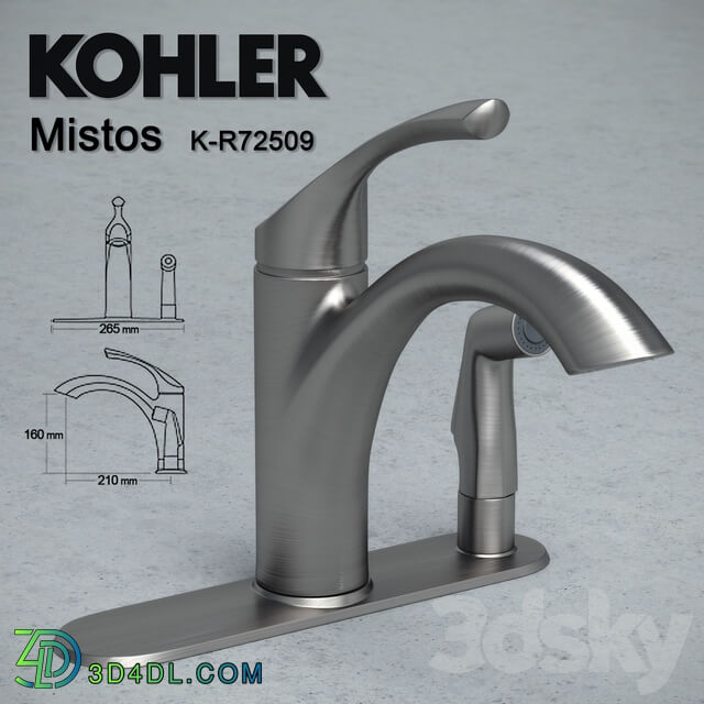 Kitchen faucet Kohler Mistos K R72508 K R72509 Faucet 3D Models