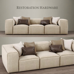 RH FULHAM UPHOLSTERED LEFT ARM SOFA CHAISE SECTIONAL 