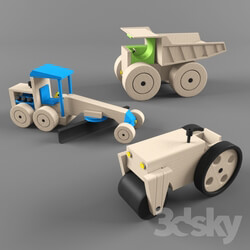 wooden toys road builder 
