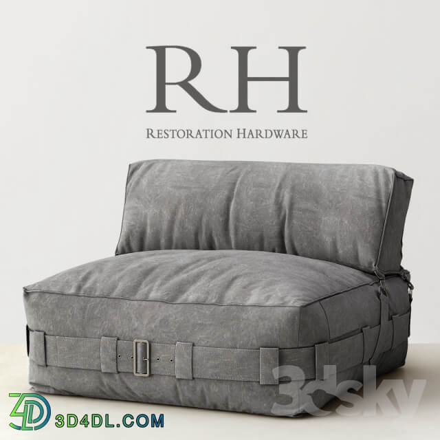 RH CARGO LOUNGE ARMLESS CHAIR