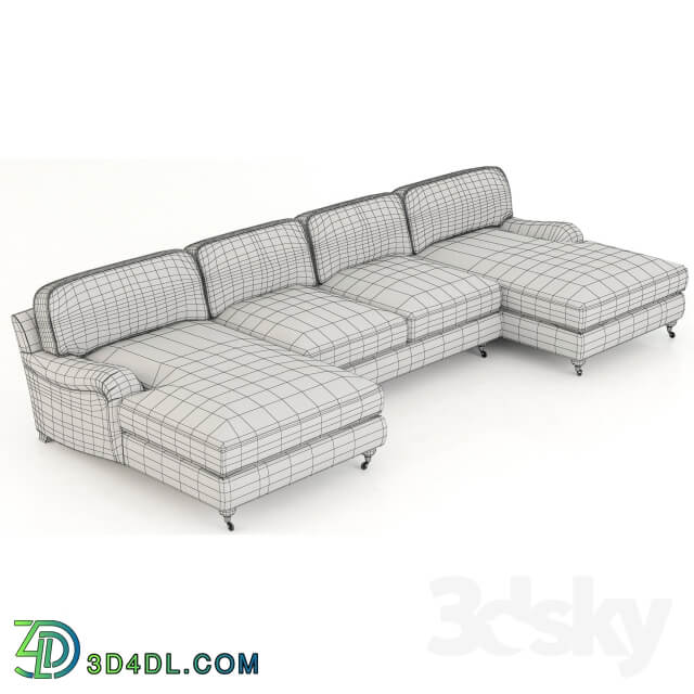 Restoration Hardware English Roll Arm Upholstered U Chaise Sectional