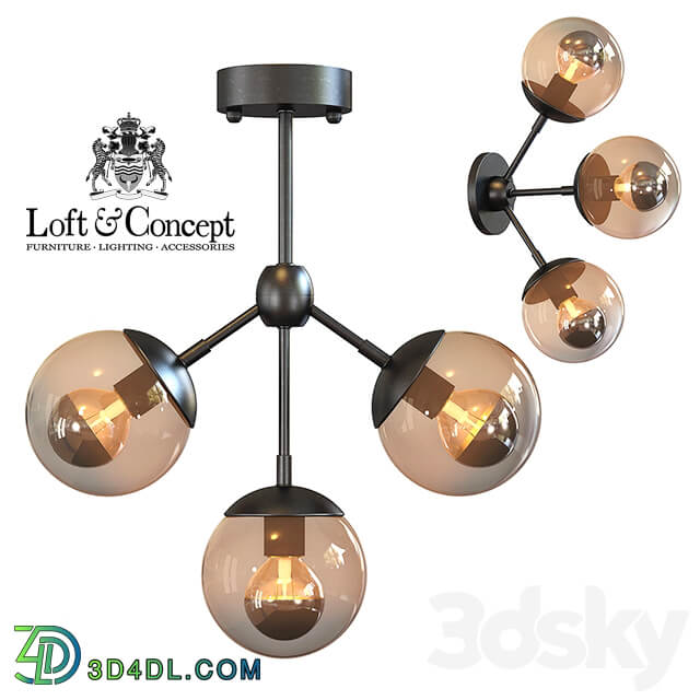 Chandelier Modo Chandelier 3 Globes Pendant light 3D Models