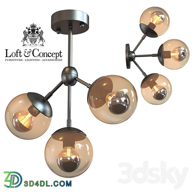 Chandelier Modo Chandelier 3 Globes Pendant light 3D Models