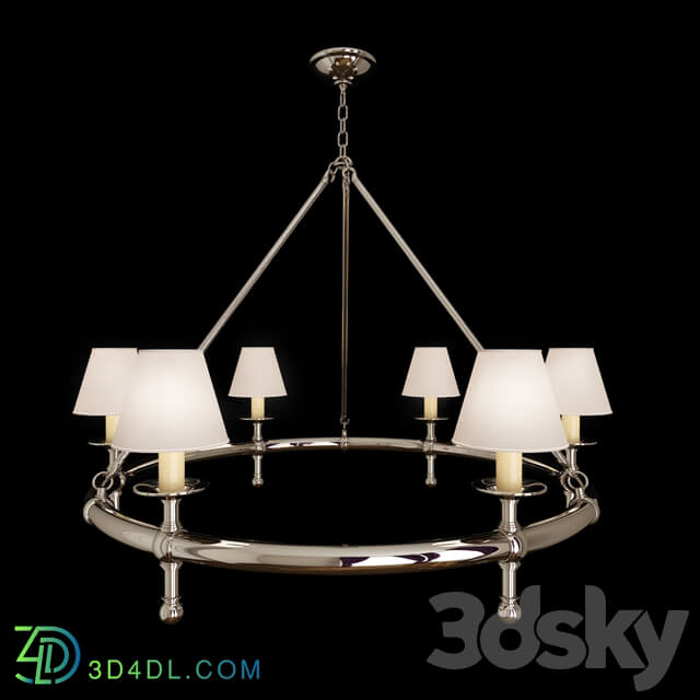 Visual Comfort EF Chapman Classic 6 Light Chandelier in Polished Nickel SL5812PN NP Pendant light 3D Models