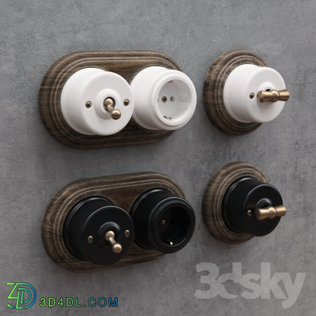 Miscellaneous Retro sockets and switches for the outdoor installation