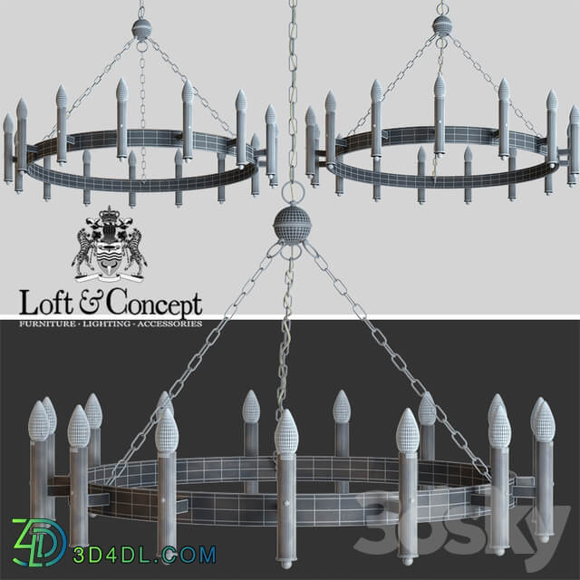 Chandelier loft castle chandelier 15 Pendant light 3D Models