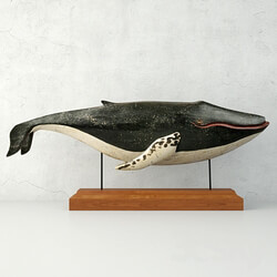 Other decorative objects Carved and Painted Wooden Humpback Whale 