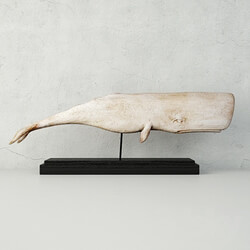 Other decorative objects Carved Wood White Sperm Whale Folk Art 