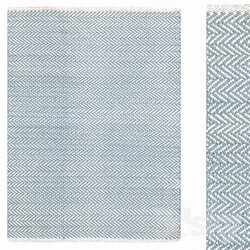 Carpet Dash amp Albert Herringbone Swedish Blue Woven Cotton Rug 