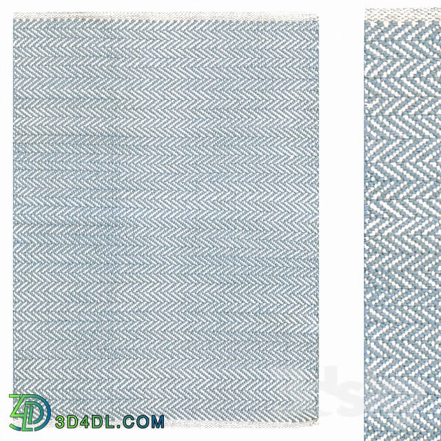 Carpet Dash amp Albert Herringbone Swedish Blue Woven Cotton Rug