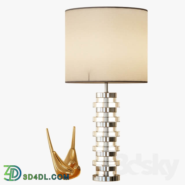 Clear Disc Table Lamp Large