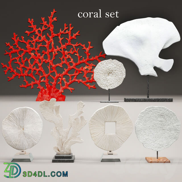 coral set decor figurines 3D Models