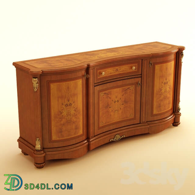 Sideboard Chest of drawer Showcase 3 door Pitti