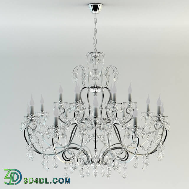 Classic chandelier in chrome Pendant light 3D Models