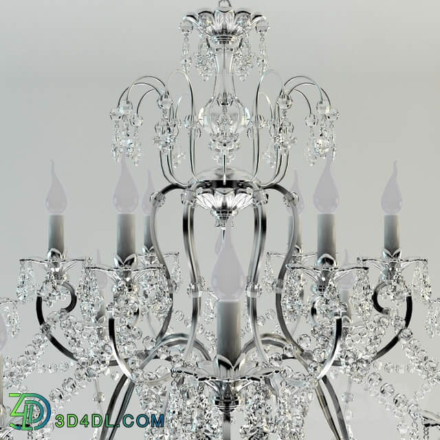 Classic chandelier in chrome Pendant light 3D Models