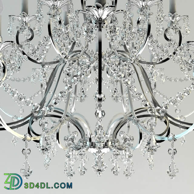 Classic chandelier in chrome Pendant light 3D Models