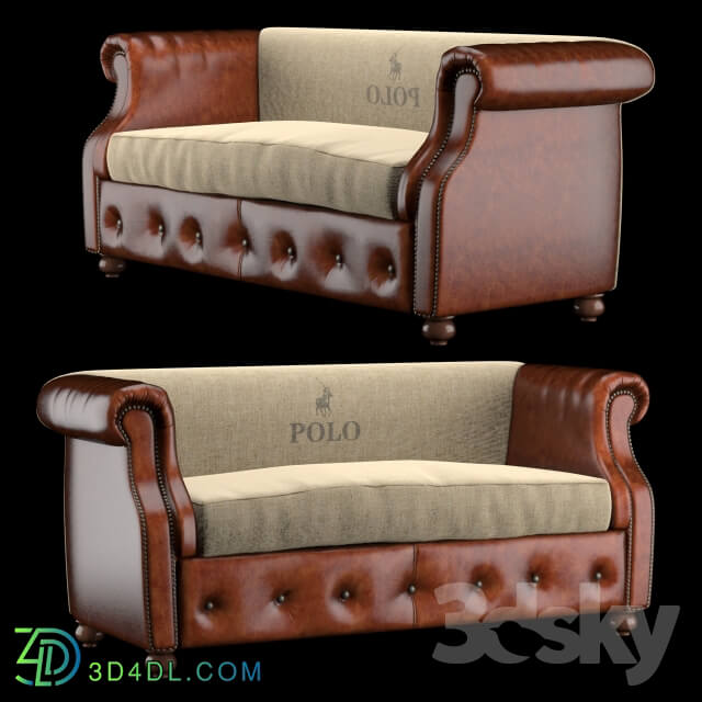 SOFA POLO BROWN LEATHER