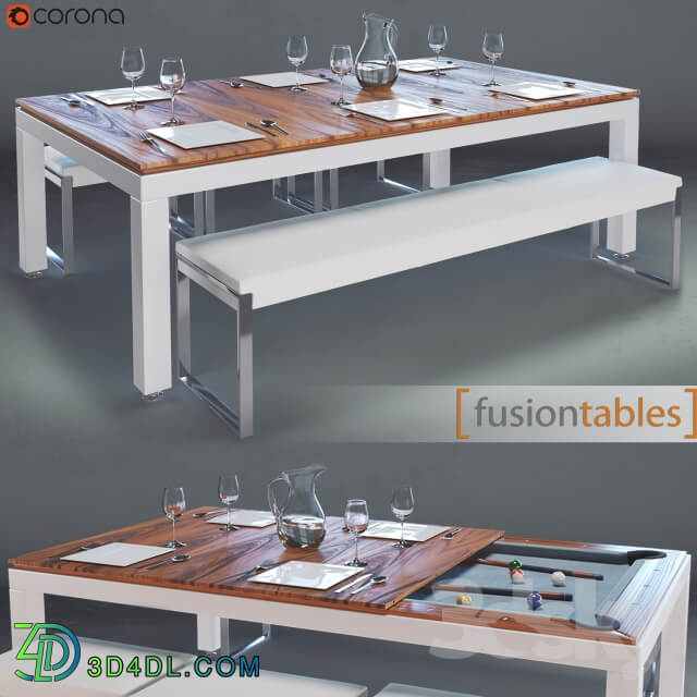 FUSIONTABLES METAL LINE Dining pools