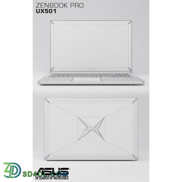 Notebook ASUS Zenbook Pro UX501 PC other electronics 3D Models