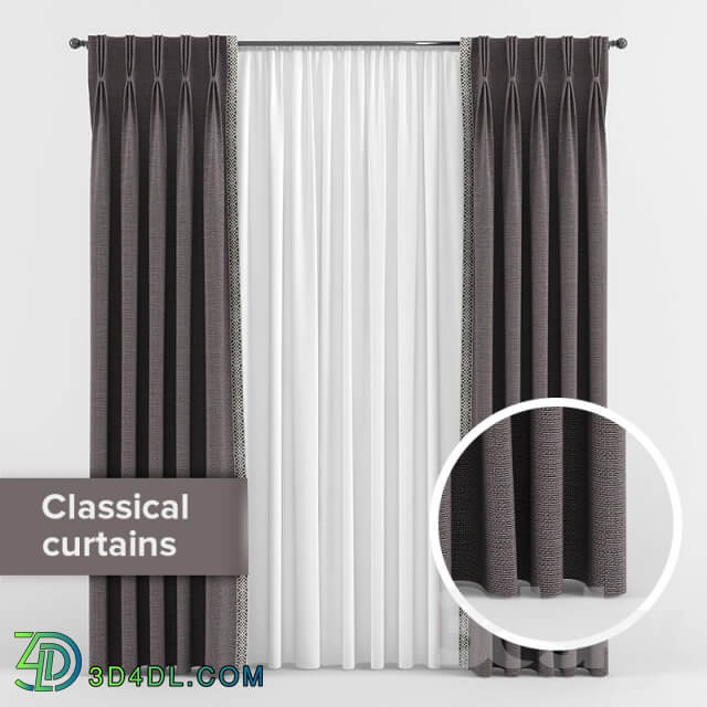 Curtains with triple pleats