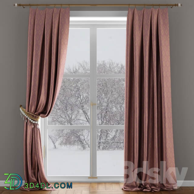 Satin curtains of beads with pickup