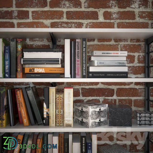 Bookshelves with decor
