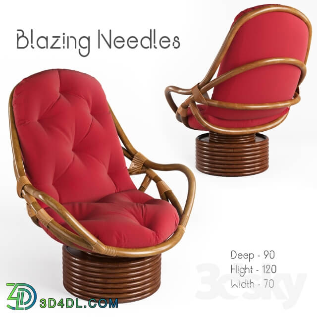 Blazing Needles Chair Cushion