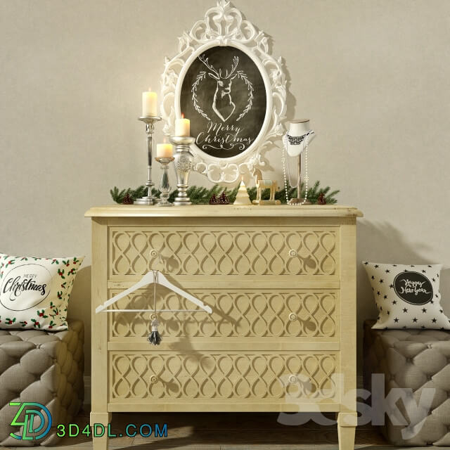 Sideboard Chest of drawer Chest Hooker Melange with Christmas decor